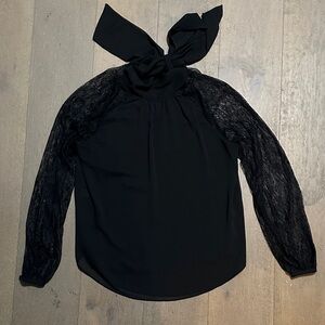 Chic Black Lace Women's Blouse